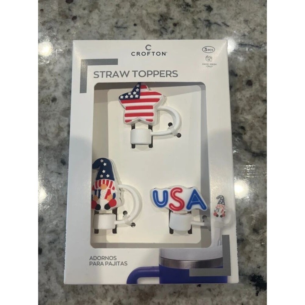 America 3 Pack Straw Toppers New in Box